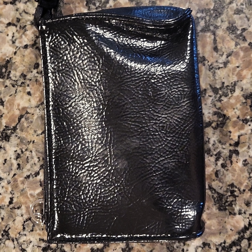 Bare essentials black make up bag w attached mirror New